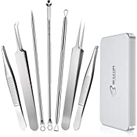 BESTOPE - Juego de 7 Piezas de Blackhead Remover Kit y Pinzas de Depilar para Acné Puntos NegrosPin Spot Extractor aguja…